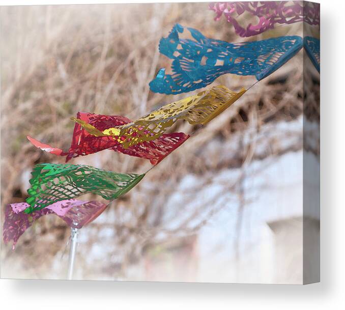 Mexico Canvas Print featuring the photograph Fiesta Flags by Catherine Avilez