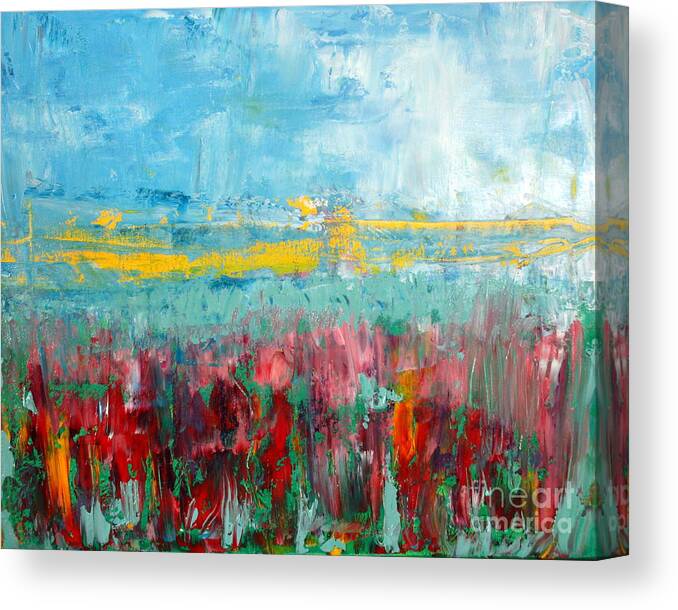 Abstract Canvas Print featuring the painting Fire weed by Julie Lueders 