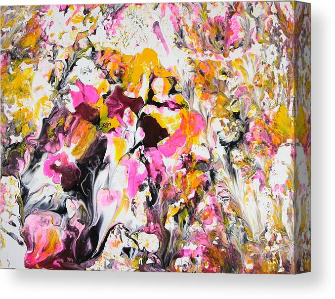 Hot Pink Canvas Print featuring the painting Floralescent by Madeleine Arnett