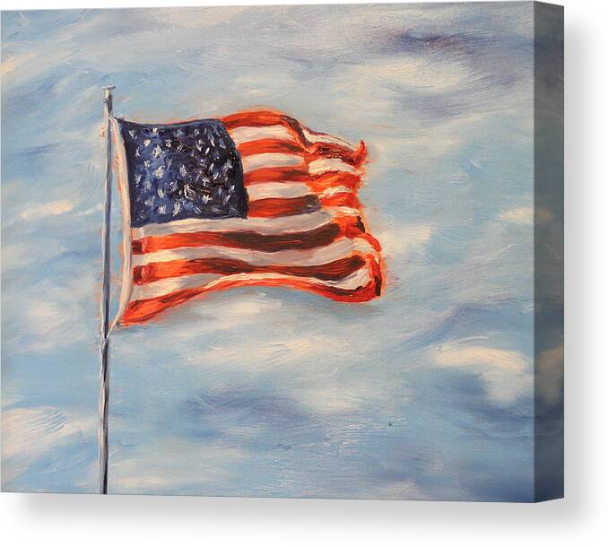 Flag Canvas Print featuring the painting Flying Colors by Daniel W Green