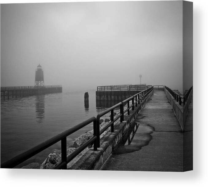 Charlevoix Michigan Canvas Print featuring the photograph Foggy Charlevoix by Just Birmingham