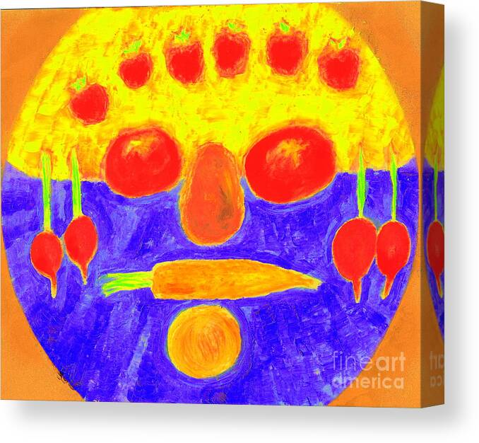 Food Canvas Print featuring the painting Foodman by Richard W Linford