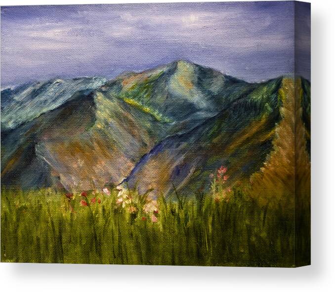 Mountains Canvas Print featuring the painting Foothills by Tabetha Landt