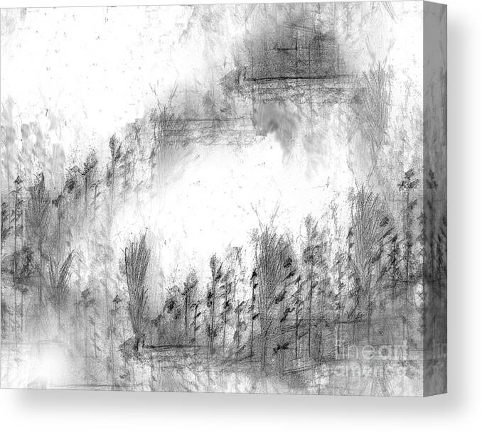 Abstract Canvas Print featuring the digital art Forest by John Krakora