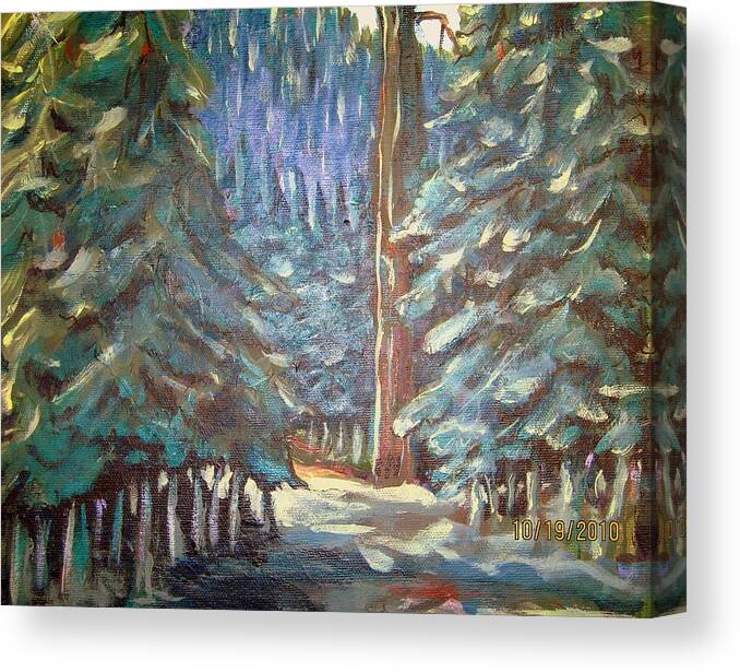 Trees Canvas Print featuring the painting Forest Visit by Steven Holder