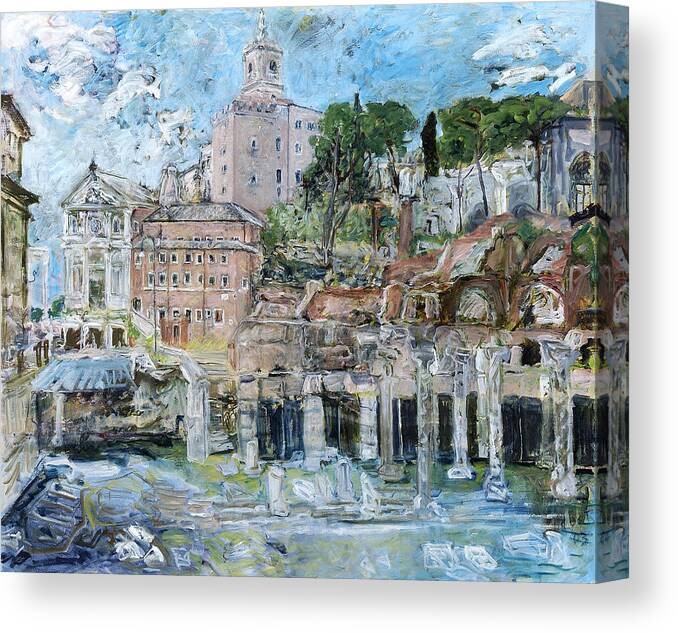Rome Canvas Print featuring the painting ForumRomanum by Joan De Bot