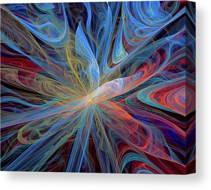 Fractal Canvas Print featuring the digital art Fractal abstract by Lilia S