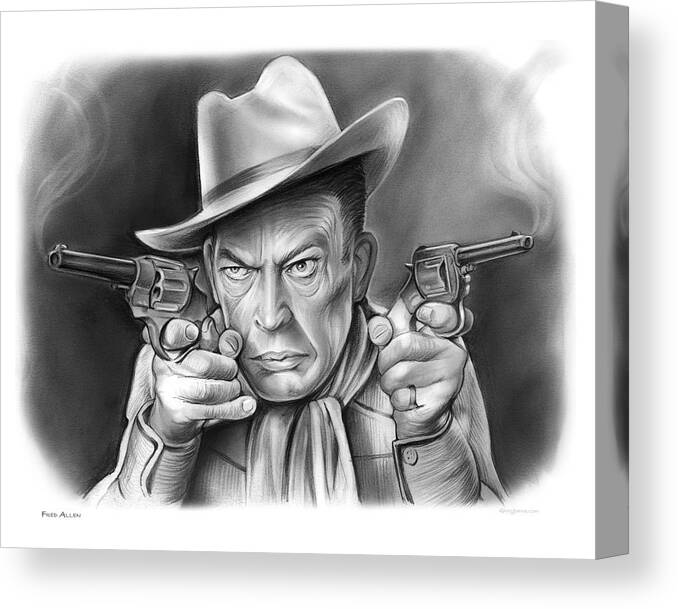 Fred Allen Canvas Print featuring the drawing Fred Allen by Greg Joens