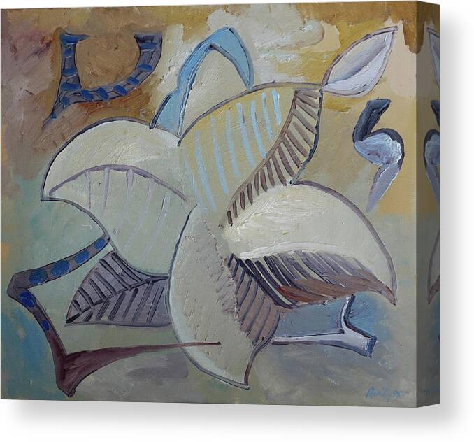 Abstract Canvas Print featuring the painting Freebird by Peregrine Roskilly