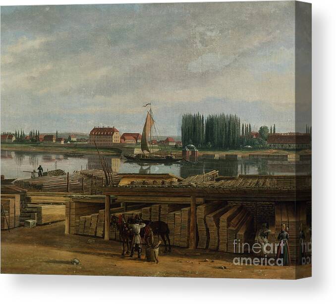 Hans Leganger Reusch Canvas Print featuring the painting From the area of Dresden by O Vaering