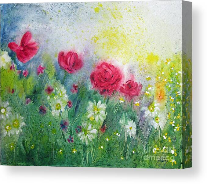 Painting Canvas Print featuring the painting Garden Mist by Daniela Easter
