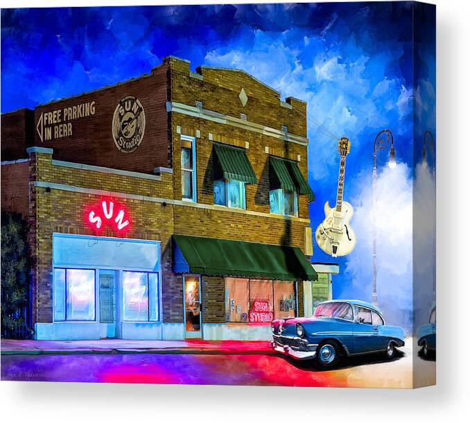 Sun Studio Canvas Print featuring the mixed media Ghosts of Memphis - Sun Studio by Mark Tisdale