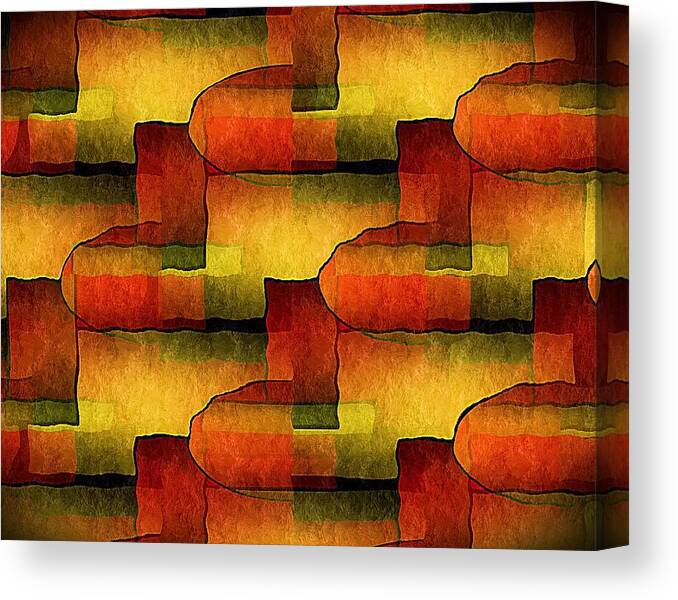 Glowing Canvas Print featuring the digital art Glowing Ember Abstract by Terry Mulligan