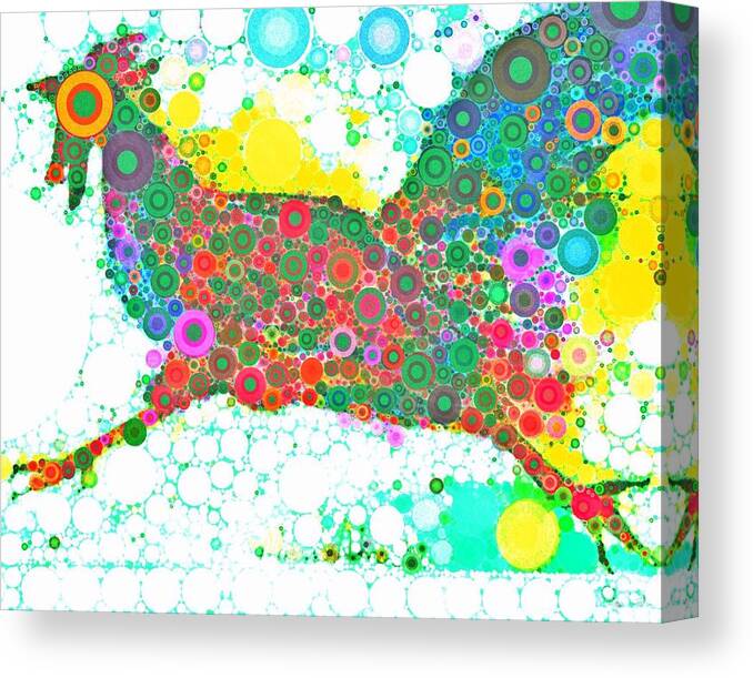 Rooster Canvas Print featuring the digital art Going In Circles by M Stuart