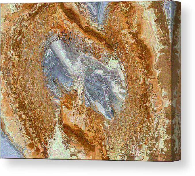 Abstract Digital Art Canvas Print featuring the digital art Gold and Silver by Charmaine Zoe