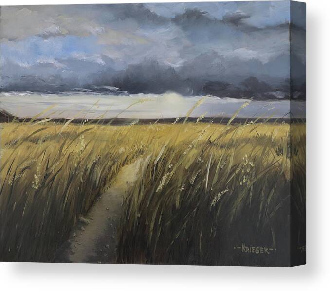 Golden Field Canvas Print featuring the painting Golden Fields by Stephen Krieger