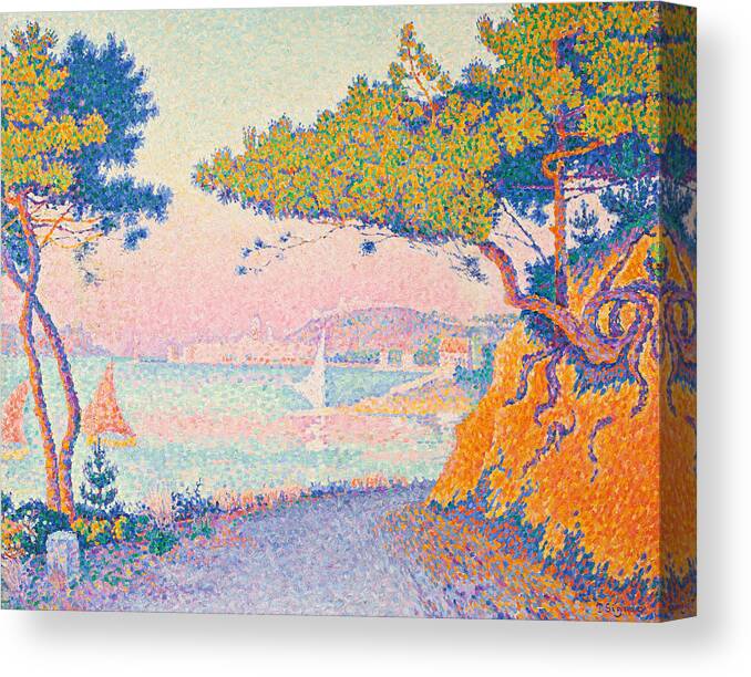 Paul Signac Canvas Print featuring the painting Golfe Juan by Paul Signac