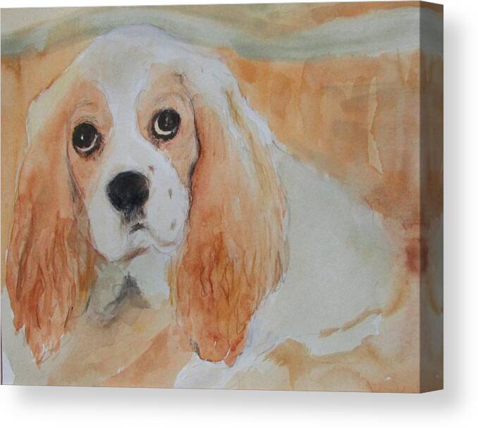 Puppy Canvas Print featuring the painting Gracie 2 by Bobby Walters