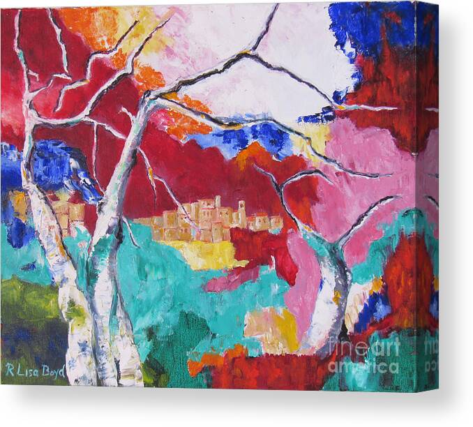 Landscape Canvas Print featuring the painting Grande Olde Tree by Lisa Boyd