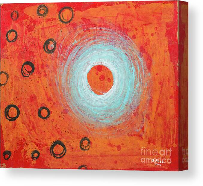 Circles Canvas Print featuring the painting Gravitate by Stefanie Forck