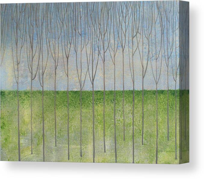 Gallery Wrapped Canvas Print featuring the painting Gray Bark Grove by Herb Dickinson