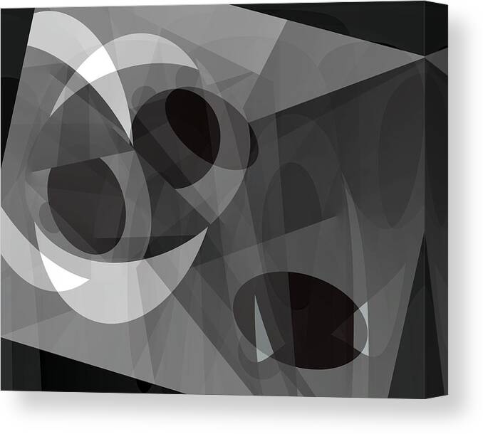 Abstract Canvas Print featuring the digital art Gray on Gray by Lynda Lehmann