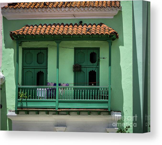 Cuba Canvas Print featuring the photograph Green Walls by Perry Webster