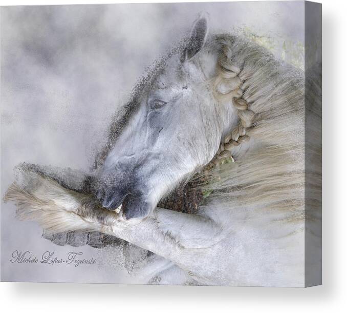 Horse Canvas Print featuring the photograph Grooming by Michele A Loftus