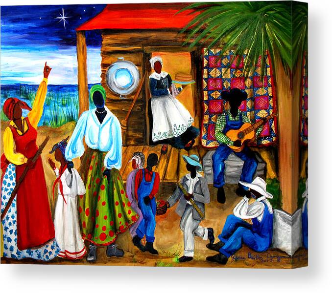 Gullah Canvas Print featuring the painting Gullah Christmas by Diane Britton Dunham