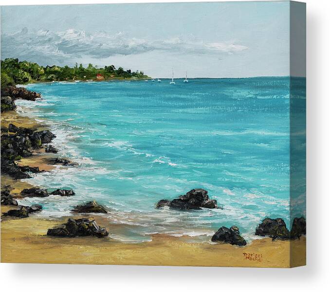 Landscape Canvas Print featuring the painting Hanakao'o Beach by Darice Machel McGuire