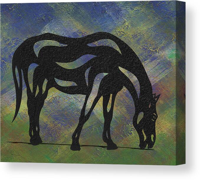 Horse Canvas Print featuring the painting Hazel - Abstract Horse by Manuello Sueess