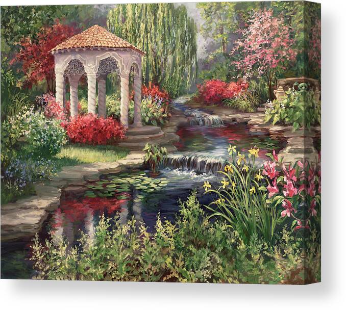 Landscape Canvas Print featuring the painting Heaven's Garden by Laurie Snow Hein