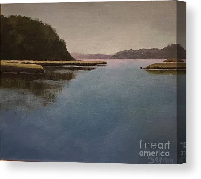 High Canvas Print featuring the painting High Tide Little River by Claire Gagnon