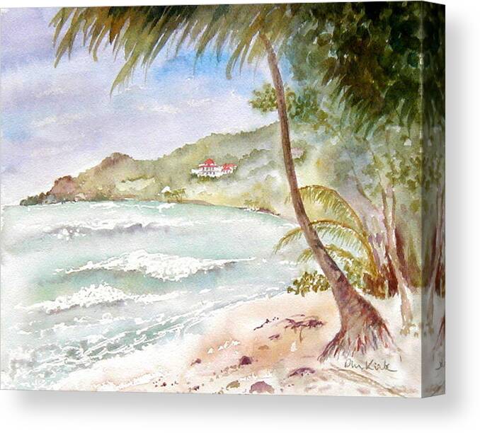 Tortola Canvas Print featuring the painting High Surf at Brewers by Diane Kirk