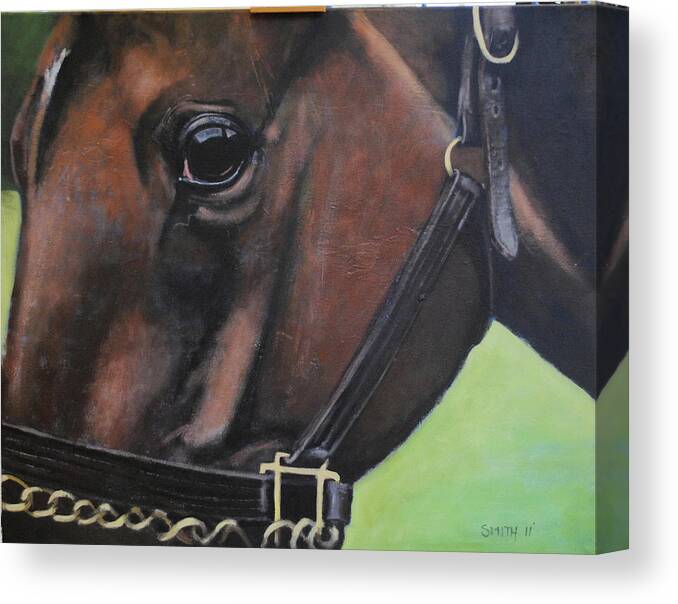 Horse Canvas Print featuring the painting Homage to Oliver by Tom Smith