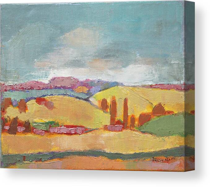 Oil Canvas Print featuring the painting Home Land by Becky Kim