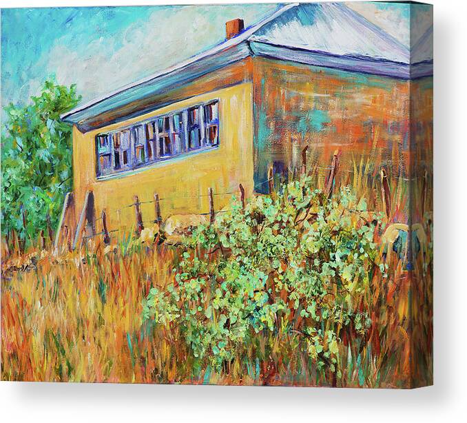 School Canvas Print featuring the painting Hondo Valley School House by Sally Quillin