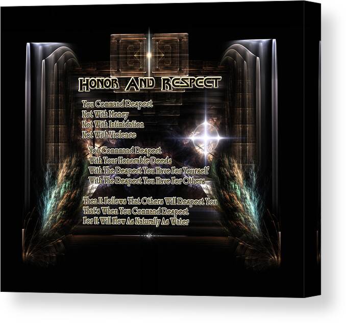 Honor Canvas Print featuring the digital art Honor And Respect by Rolando Burbon