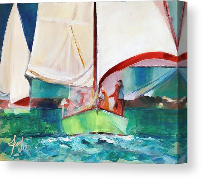 Hope Town Canvas Print featuring the painting Hope Towards the Finish by Josef Kelly