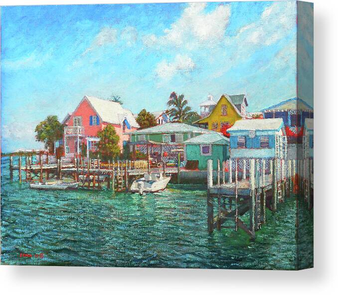 Hope Town Canvas Print featuring the painting Hope Town By The Sea by Ritchie Eyma