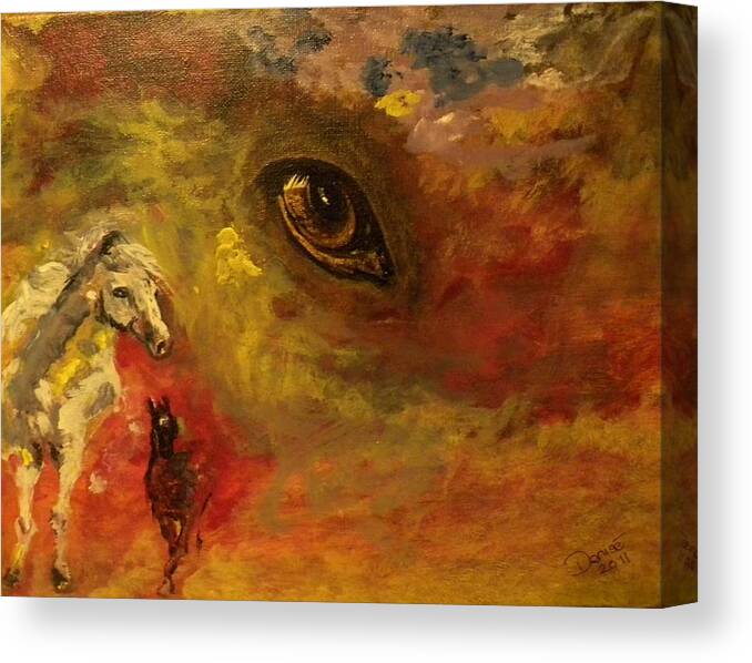 Horse Canvas Print featuring the painting Horse Heaven by Denise Hills