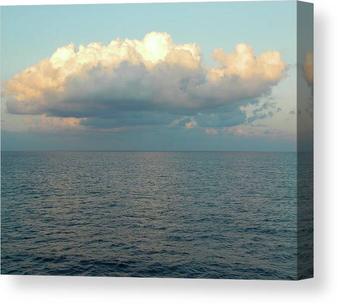 Cloudscape Canvas Print featuring the photograph Hovering Over the Atlantic At Sunrise by Emmy Marie Vickers