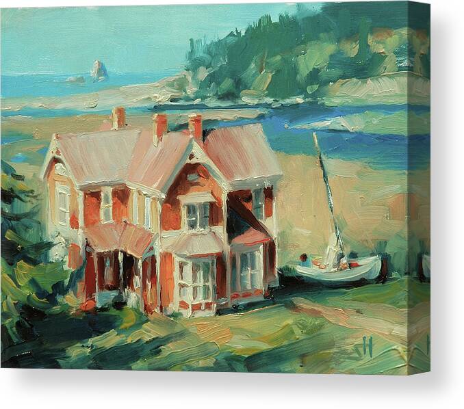 Coast Canvas Print featuring the painting Hughes House by Steve Henderson