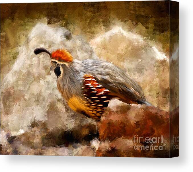 Bird Canvas Print featuring the digital art Hurry, Hurry, Hurry by Lois Bryan