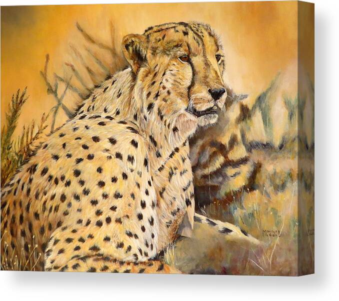 Cheetah Canvas Print featuring the painting I am Cheetah by Marilyn McNish