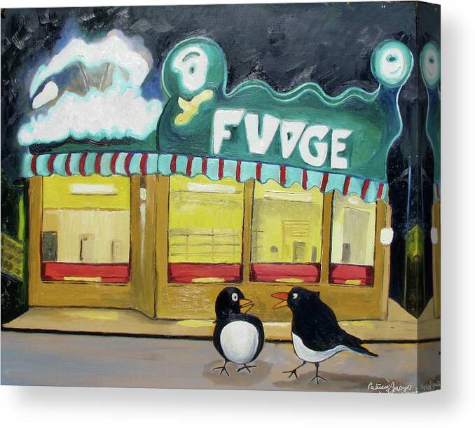 Figurative Abstraction Canvas Print featuring the painting I Said Flounder not Fudge by Patricia Arroyo