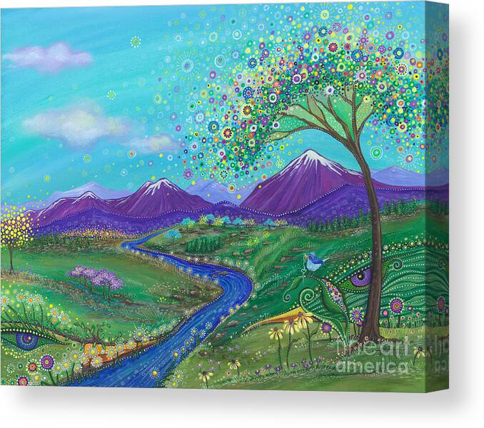 Skies Of Blue Canvas Print featuring the painting I See Skies of Blue by Tanielle Childers