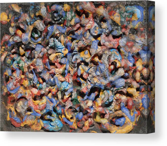 Frozen Canvas Print featuring the mixed media Icy Abstract 1 by Sami Tiainen