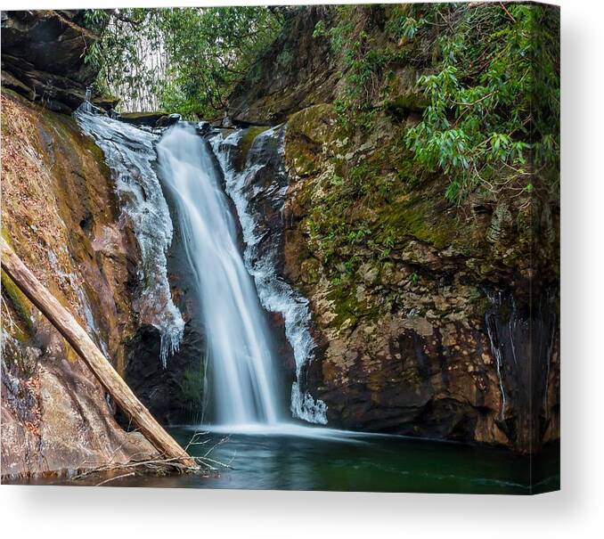Courthouse Falls Canvas Print featuring the photograph Icy Courthouse Falls by Chris Berrier