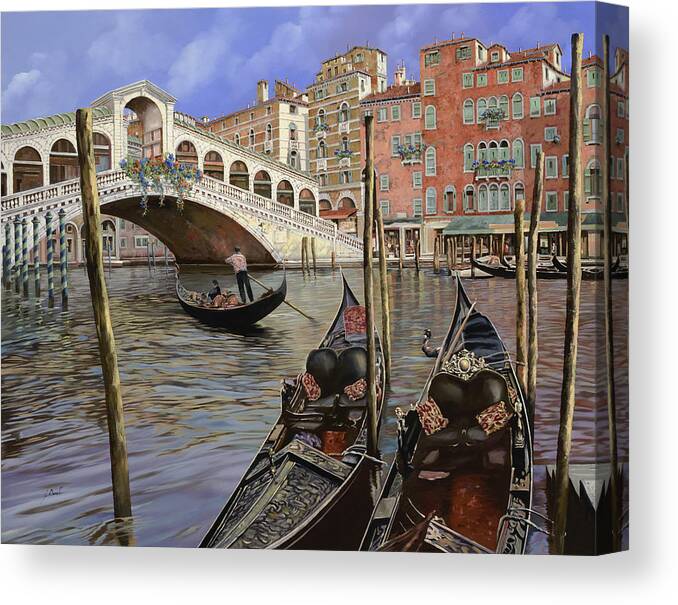 Venice Canvas Print featuring the painting Il Ponte Di Rialto by Guido Borelli